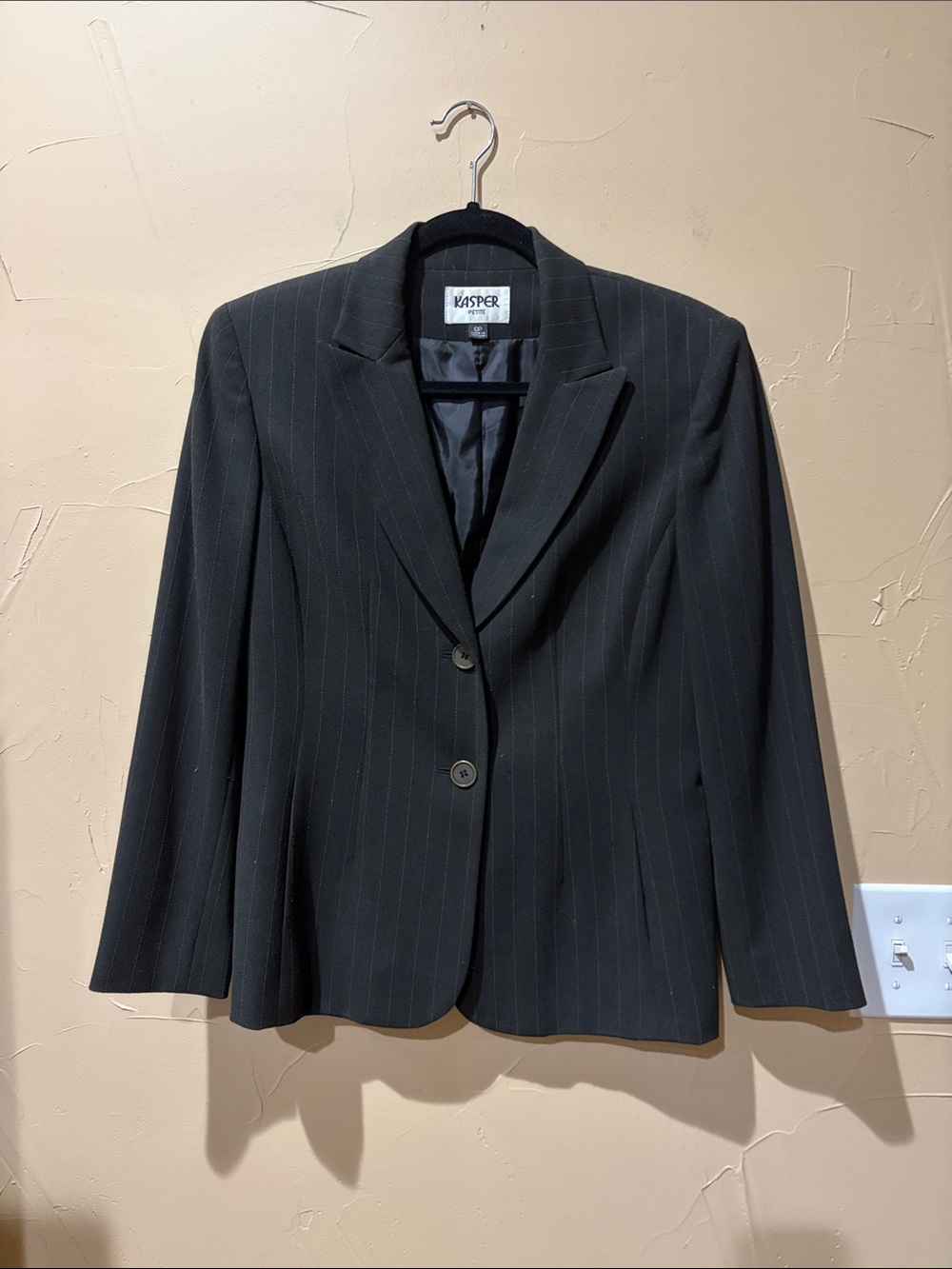 Kasper Women's Black Pinstripe Suit Jacket